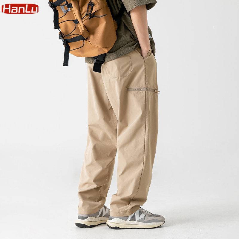 Men's Pants Oversized Y2K Clothes Navy Cargo Baggy Wide Leg Zip Trousers Drawstring Streetwear Sweatpants For Men 230824