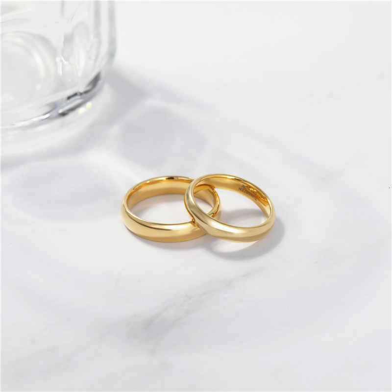 Band Rings Tigrade Gold Color Tungsten Ring Couple Men Women Classic Wedding Engagement Band 2468mm Special Write Engraving Name 230824