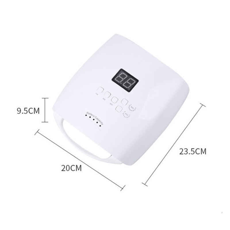 Nail Dryers Rechargeable Nail Lamp with Handle Wireless Gel Polish Dryer Red Light Nail Cure Machine Pedicure Lamp Cordless Nail UV LED Lamp 230824