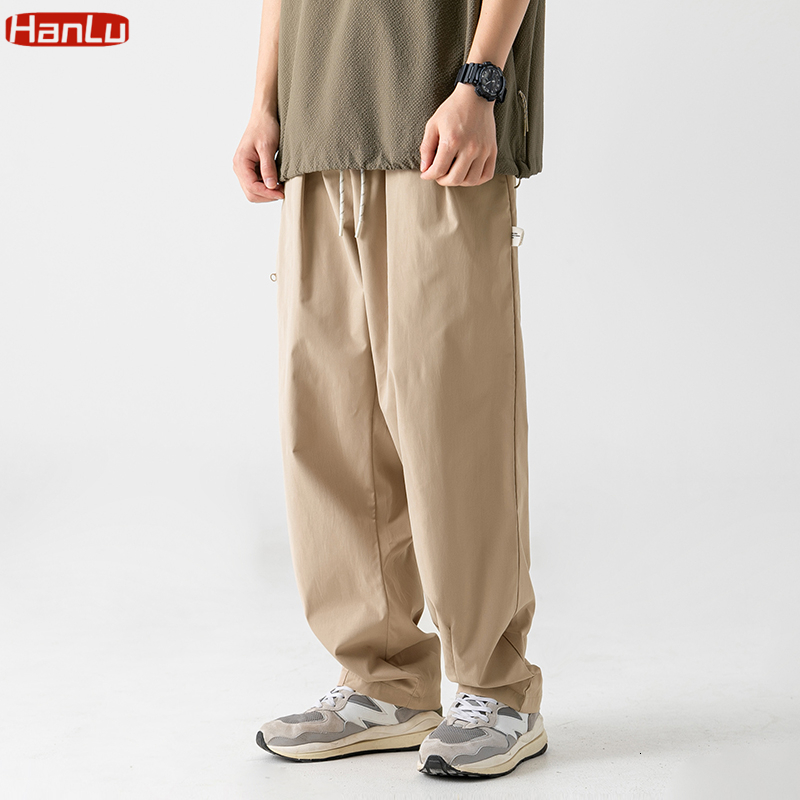 Men's Pants Oversized Y2K Clothes Navy Cargo Baggy Wide Leg Zip Trousers Drawstring Streetwear Sweatpants For Men 230824