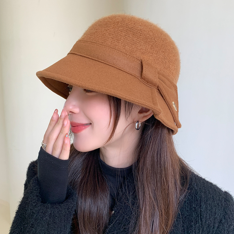 Wide Brim Hats Bucket Hats Winter Wool Blend Bucket Hats For Womens Panamas Foldable Fashion Bow Knitted Fisherman's Hat Outdoor Trave Giftl 2308
