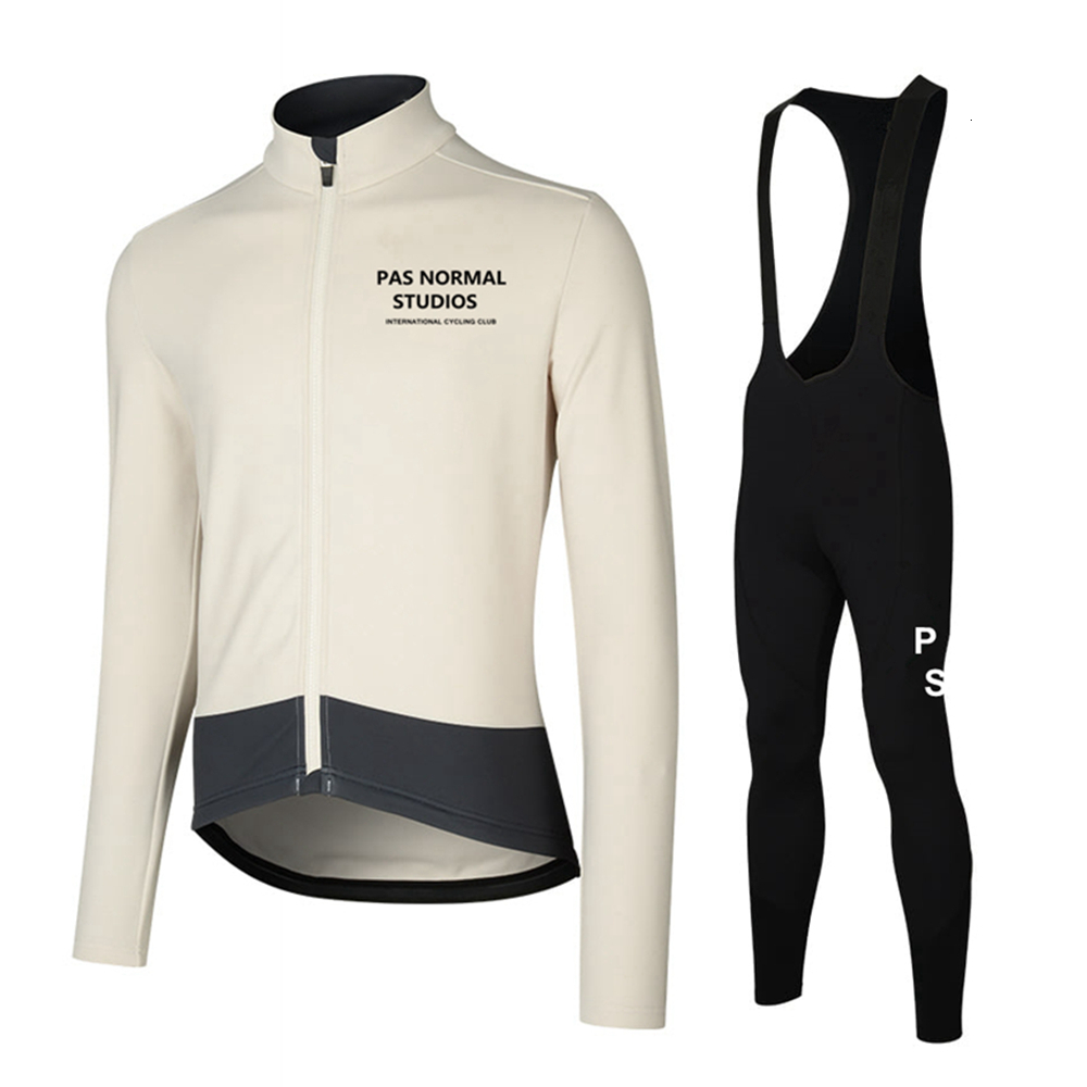 Cycling Jersey Sets PNS Pas Normal Studios Men Long Sleeve Bib Pants Set Uniform Shirt Road Mtb Wear Bike Cycling Jersey Suits Bicycle Clothing 230825