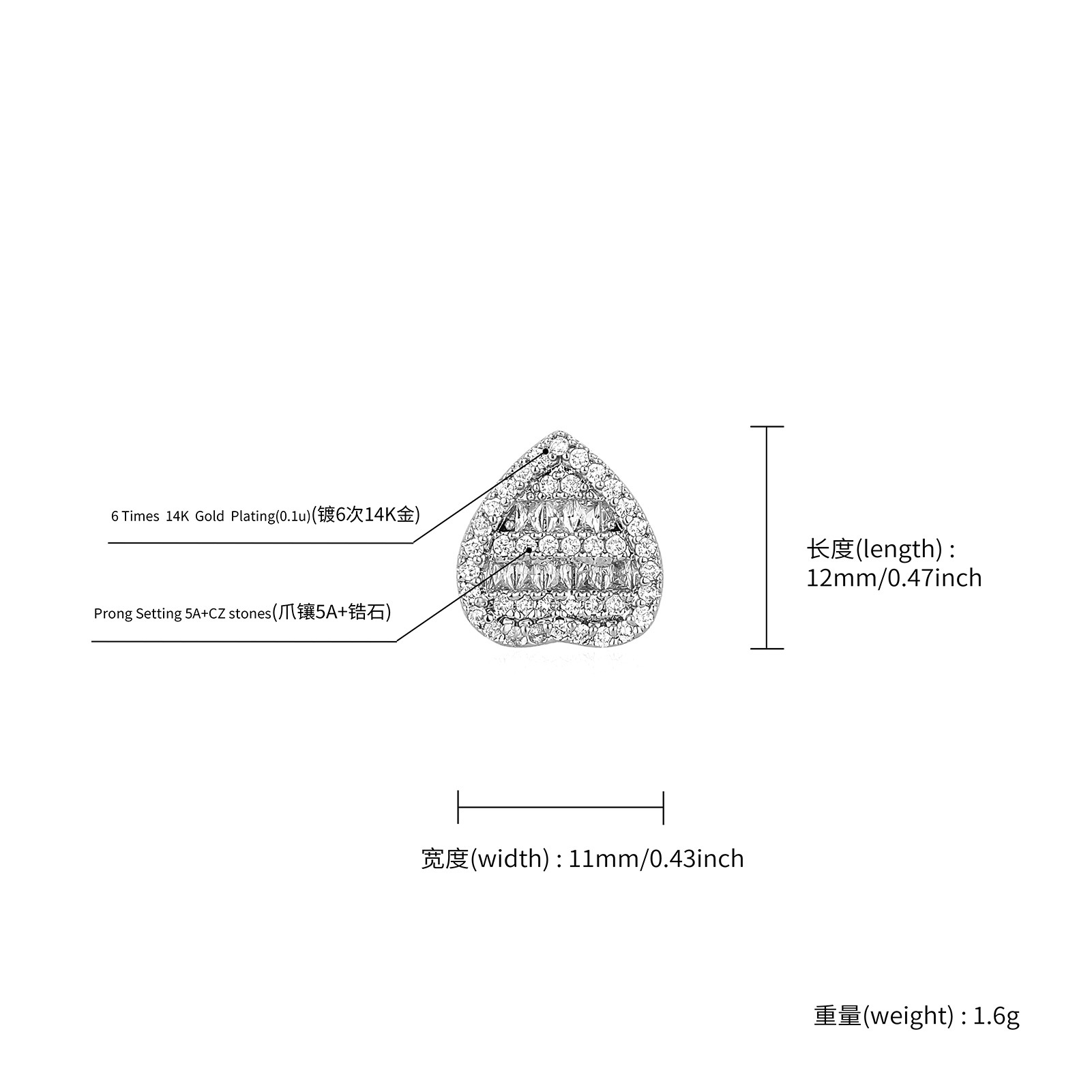 Gold Silver Bling Iced Out CZ Grillz Diamond Teeth Grills Tooth Cap Hip Hop Dental Mouth Teeth Braces For Men W