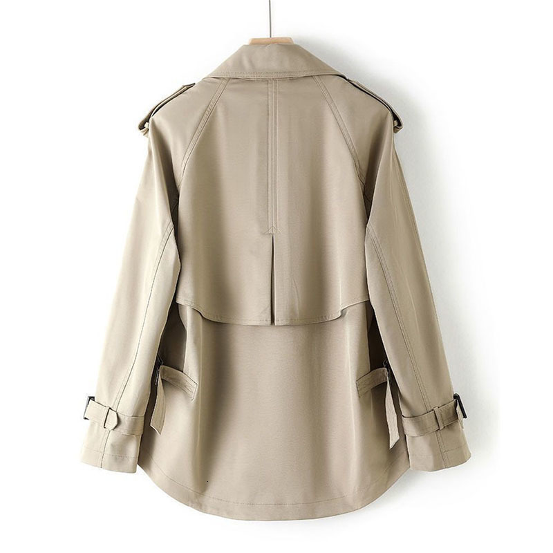 Women's Trench Coats Short Windbreaker Women Spring Autumn Fashion Khaki Pink Black Trench Coat Loose Coats Female Double-Breasted Outerwear 2308