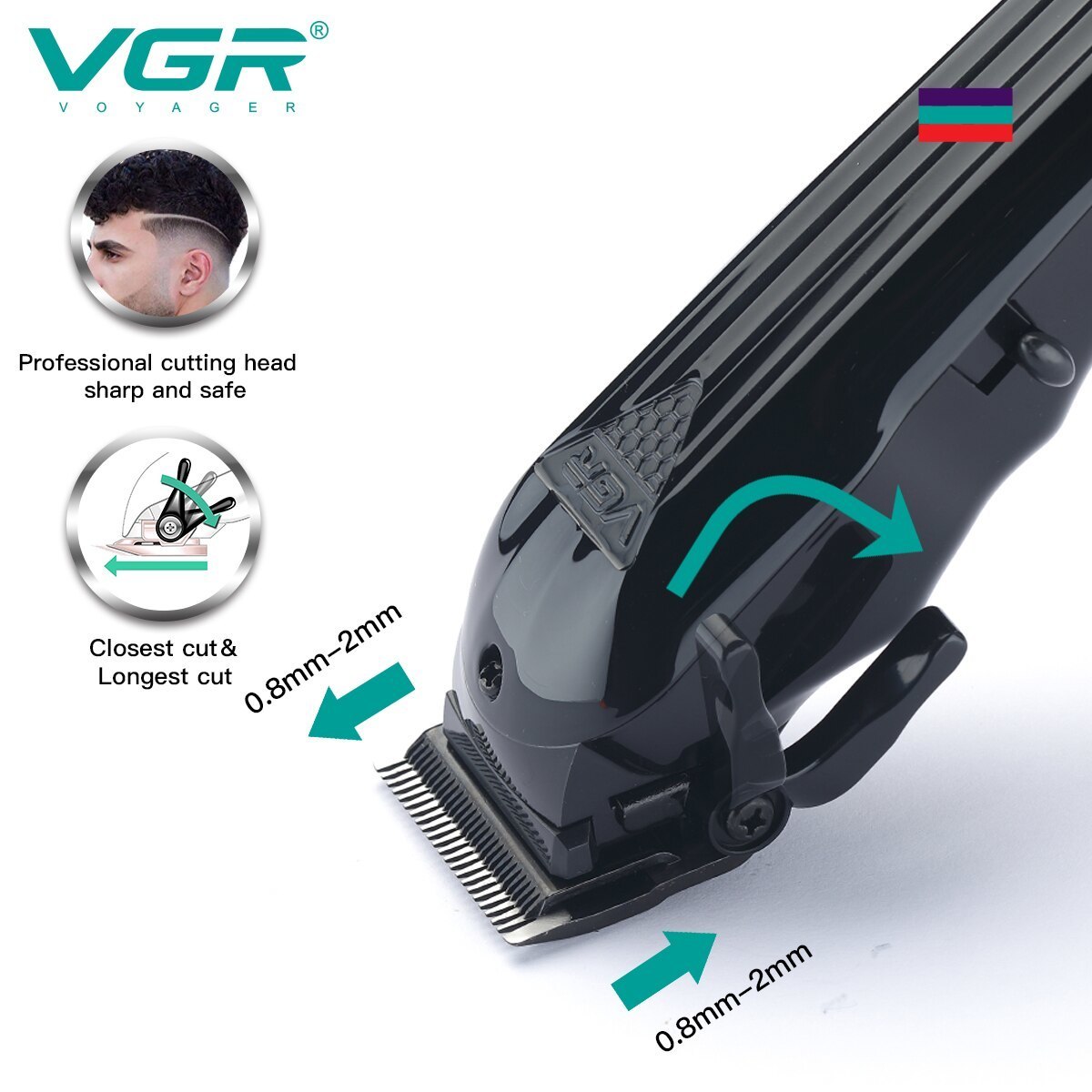 Electric Shavers VGR Hair Clipper Professional Hair Cutting Machine Hair Trimmer Adjustable Cordless Rechargeable V 282 230824