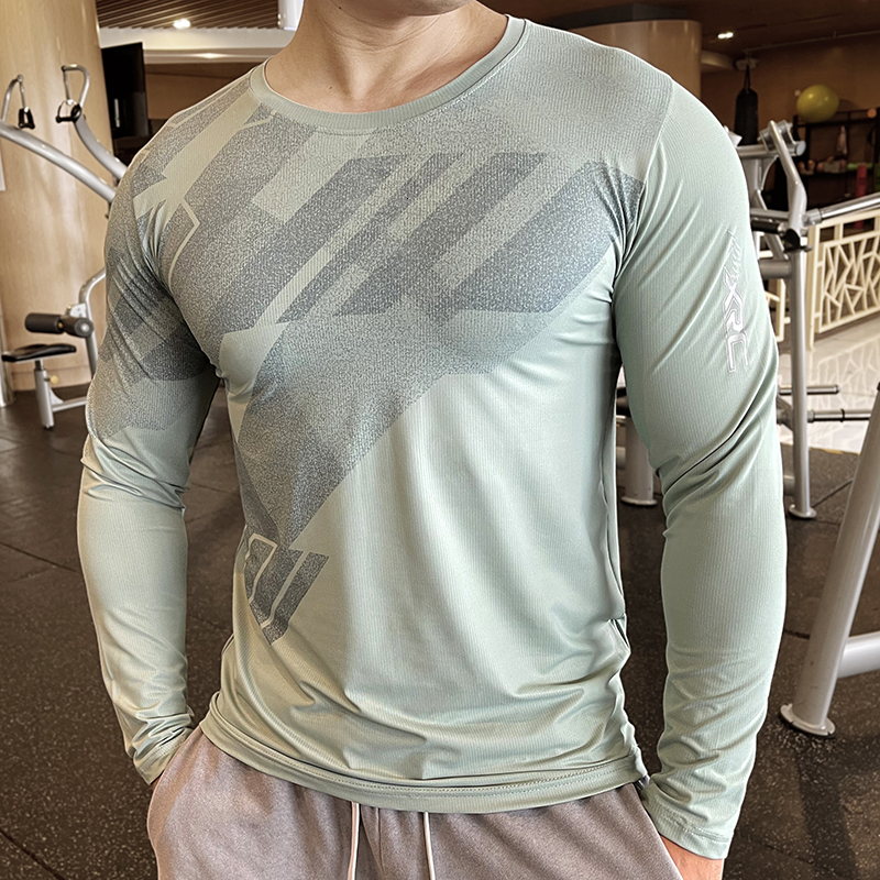 Men's T-Shirts High Quality Running Sport Shirt Men Fitness Compression Long Sleeve Upper Clothing Crew Neck Swearshirt Male Rash Guard Wicking 2