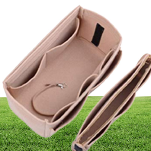 Felt Cloth Handbag Organizer Insert Bag Travel Makeup Organizer Inner Purse Portable Cosmetic Bags Fit Various Brand Bags Y2007142