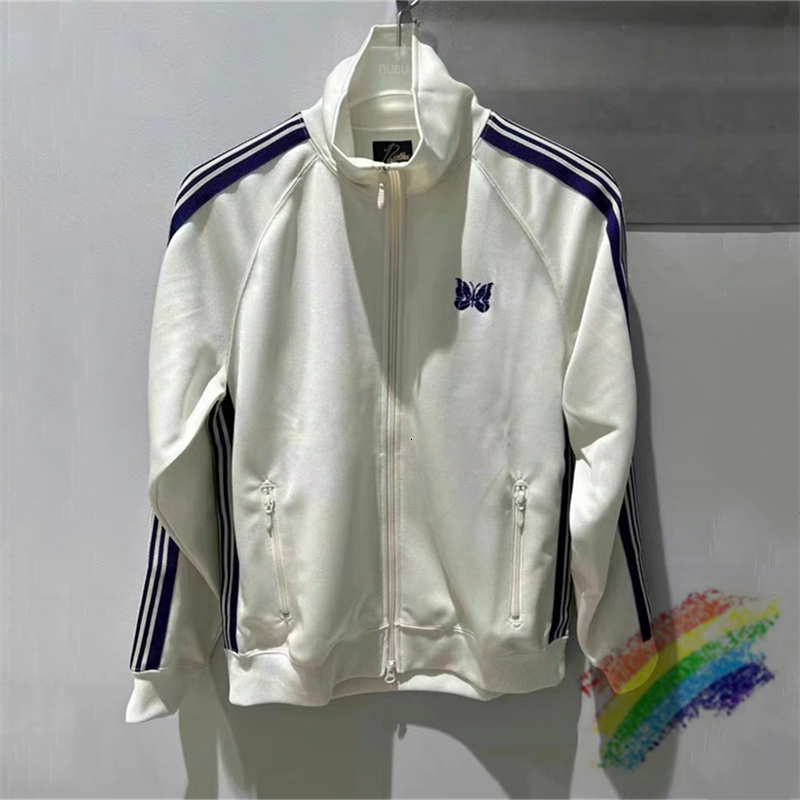 Mens Jackets White Needles Jacket Men Women Casual Fashion Quality Butterfly Embroidery AWGE Coats 230824