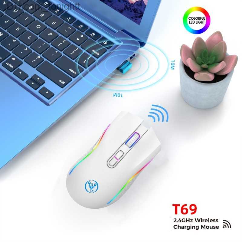2.4G Gaming Mouse Wireless Optical Computer Mice w/ RGB Backlit 4800DPI Ergonomic Gamer Laptop PC Mouse for Windows Q230825