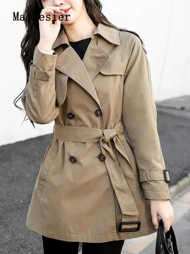 Women's Trench Coats Windbreaker Women's Versatile Spring Autumn Fashion Clothing Korean Jacket Trench Coat for Women Oversize Women Coat 23