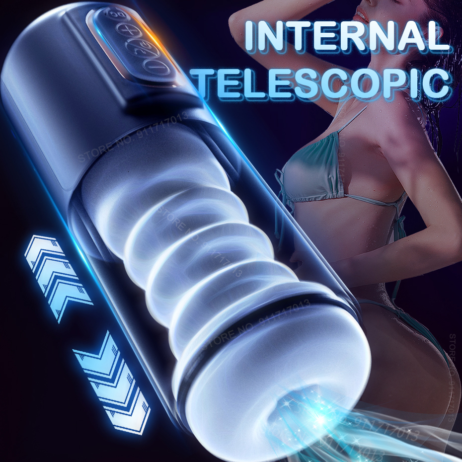 Masturbators Automatic Male Telescopic Sucking Masturbator Cup Vagina Blowjob Piston Machine Thrust Masturbation Sex Toys Adult Goods for Men 230824