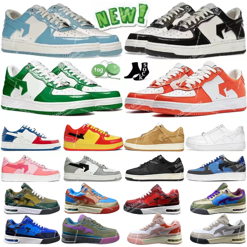 Sk8 Shoes Men Designer Casual Shoes Low for men Sneakers Patent Leather Black White Blue Camouflage Skateboarding jogging Sports Star Trainers With Box
