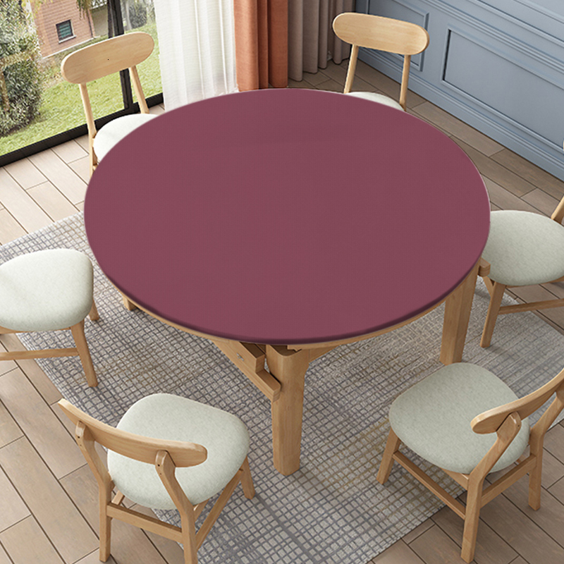 Table Cloth Solid Color Round Tablecloth Waterproof Elastic Fitted Table Covers for Indoor and Outdoor Kitchen Table Decor Home Decoration 230824