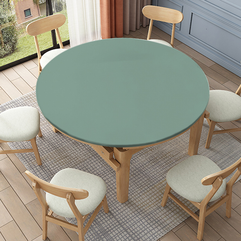 Table Cloth Solid Color Round Tablecloth Waterproof Elastic Fitted Table Covers for Indoor and Outdoor Kitchen Table Decor Home Decoration 230824