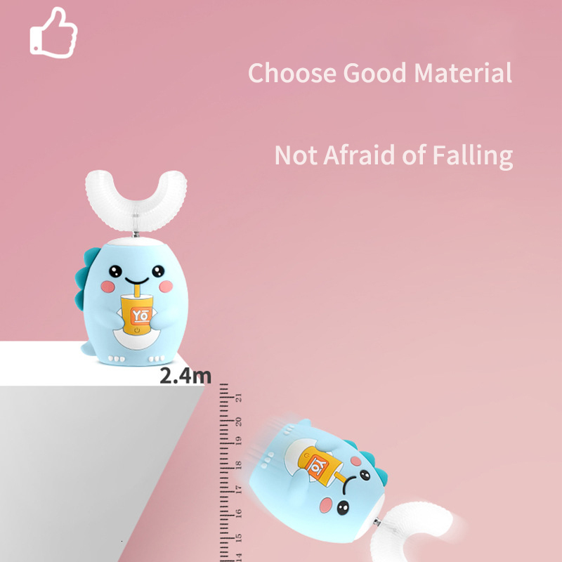 Toothbrush 360 Degrees Electric Toothbrush Kids U Shaped Silicon Smart Sonic Teeth Tooth Brush Cartoon Pattern for Children IPX7 Waterproof 230824