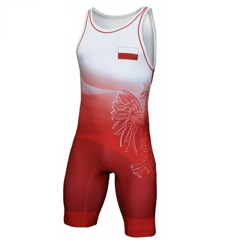 Outdoor T-Shirts Poland Flag Wrestling Singlet Bodysuit Leotard Outfit Underwear GYM Sleeveless Triathlon PowerLifting Clothing Swimming Running 23082