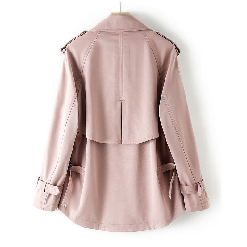 Women's Trench Coats Short Windbreaker Women Spring Autumn Fashion Khaki Pink Black Trench Coat Loose Coats Female Double-Breasted Outerwear 2308