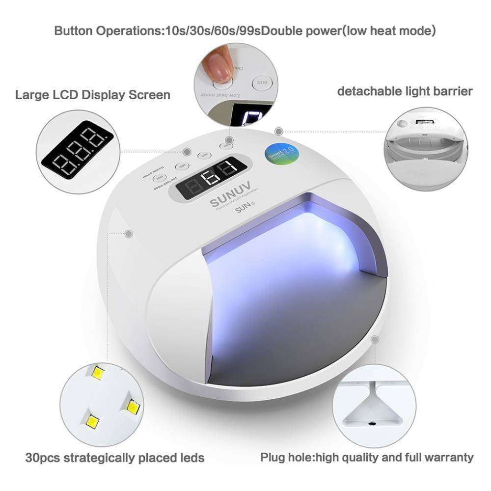 Nail Dryers Nail lamp SUNUV SUN7 UV LED Nail Lamp Dryer Fast Curing Nail Gel Professional Nail Dryers UV Gel Drying Tools Machine 230824