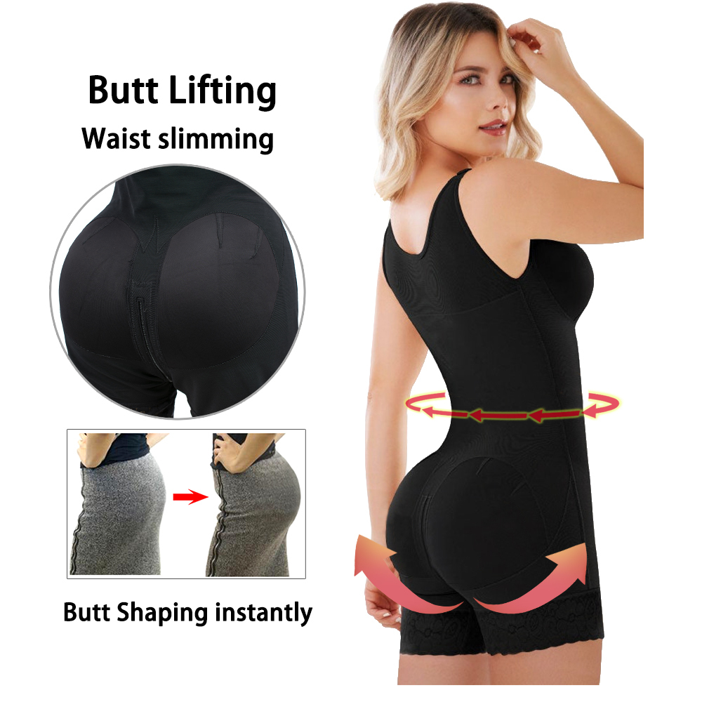 Waist Tummy Shaper Fajas Colombianas Post Surgery Shapewear High Compression Slimming Belt Women Flat Stomach Butt Lifter Body Shaper Zipper Crotch 23