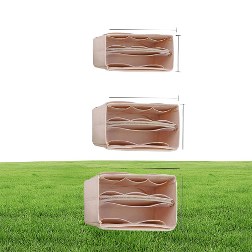 Felt Cloth Handbag Organizer Insert Bag Travel Makeup Organizer Inner Purse Portable Cosmetic Bags Fit Various Brand Bags Y2007142