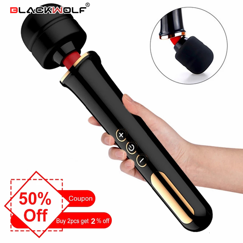 Vibrators Powerful Clit Vibrator For Woman Huge AV Magic Wand Personal Body Massage Clitoral Stimulator Big Head Vibrator Erotic Sex Toys 230825