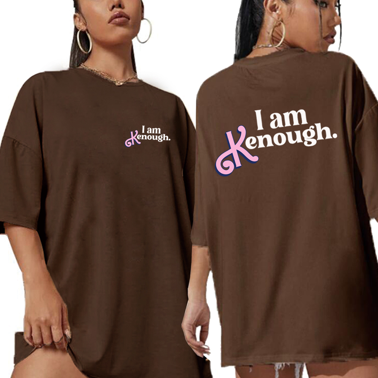 Women's TShirt I Am Enough TShirt Woman Oversized ONeck Short Sleeve Funny Movice Clothes I Am Kenough Shirt 230824