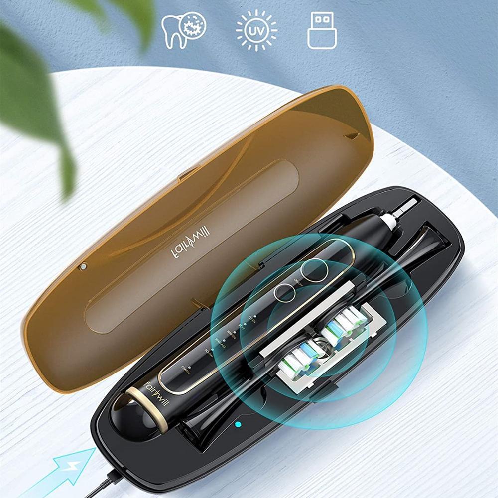 Toothbrush Fairywill Electric Toothbrush Ultra-Sonic Power Whitening Toothbrush with 5 Modes Wireless Charging Smart Timer 8 Brush Heads 230824