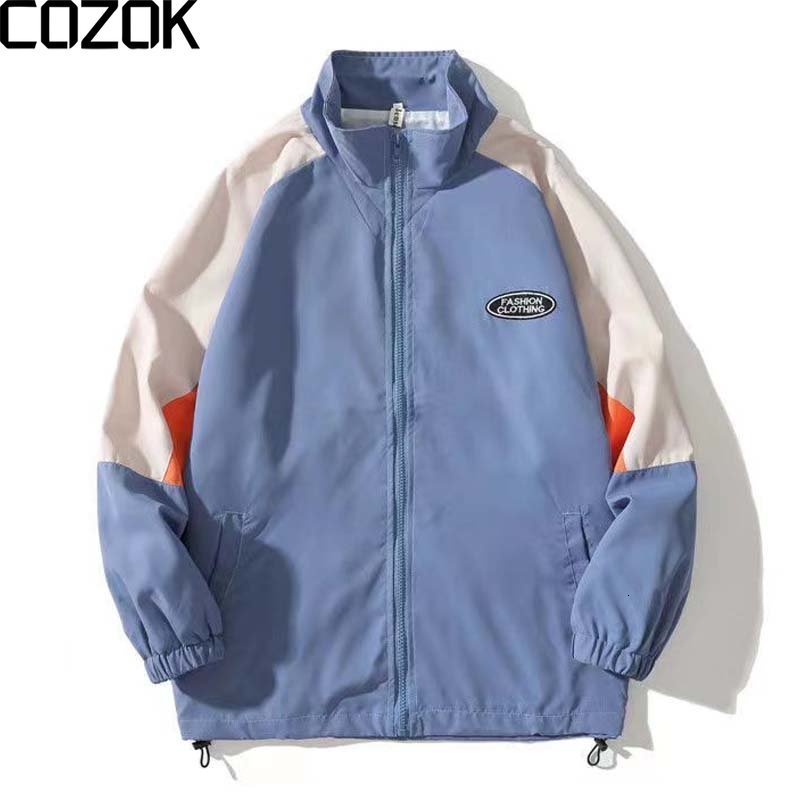 Men's Jackets Spring Mens College Style Jackets Korean Patchwork Women Harajuku Windbreaker Coats Summer Thin Vintage Cargo Jackets 230824