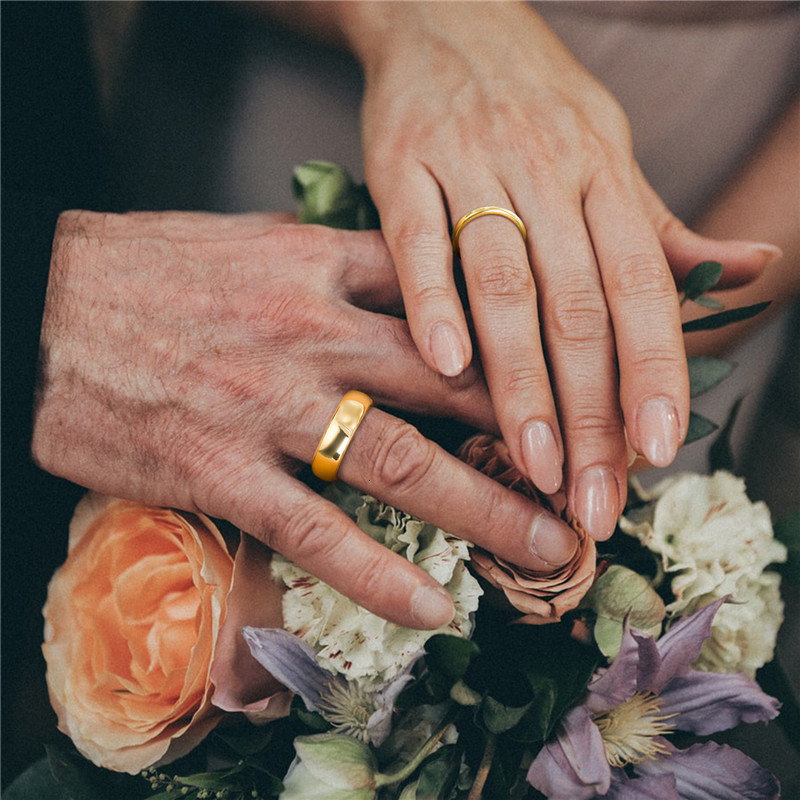 Band Rings Tigrade Gold Color Tungsten Ring Couple Men Women Classic Wedding Engagement Band 2468mm Special Write Engraving Name 230824