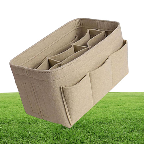 Felt Cloth Handbag Organizer Insert Bag Travel Makeup Organizer Inner Purse Portable Cosmetic Bags Fit Various Brand Bags Y2007142