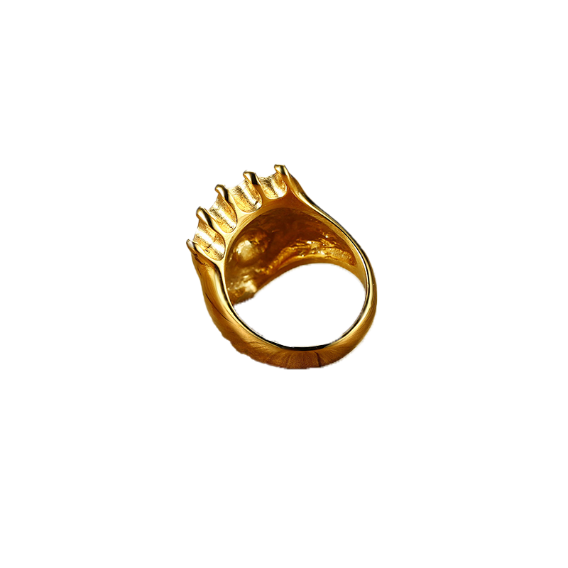 Men039s Hip Hop Gold Tone Roaring King Lion Head and Crown CZ Ring for Men Rock Stainless Steel Pinky Rings Male Jewelry7234068