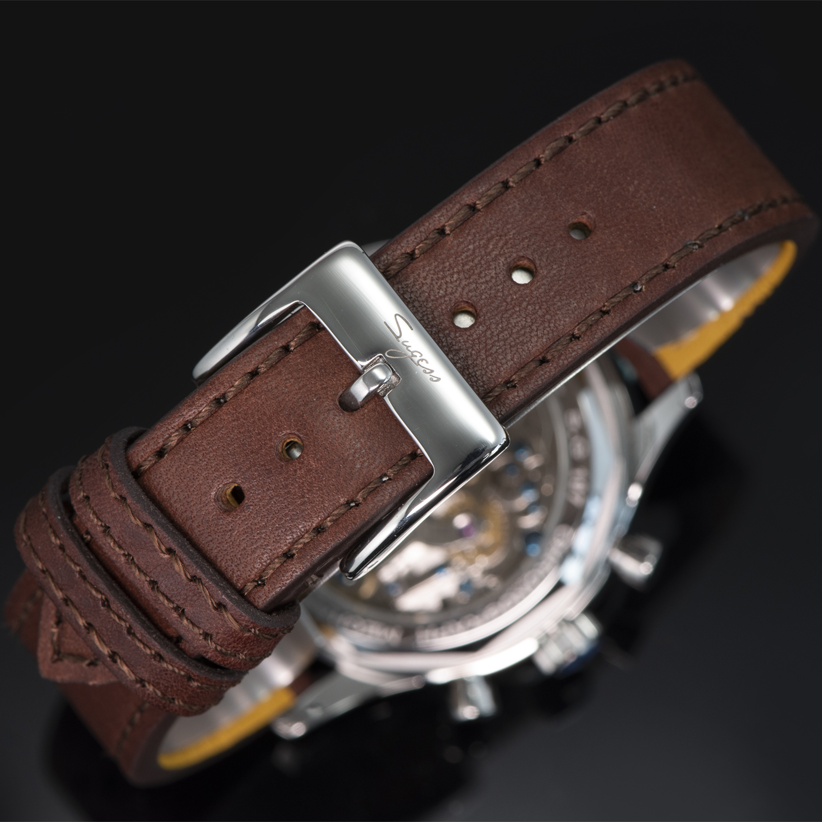 Wristwatches Sugess Watch 1963 Chronograph Mechanical Wristwatches Seagull ST19 Swanneck Movement Pilot Mens Watch Sapphire Crystal Gift V2 230824