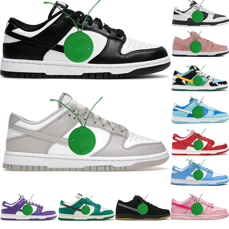 Plate-forme Designer Shoes Low Panda Black White Photon Dust Triple Pink UNC Active Fuchsia des chaussures Luxury Pandas duncks Sneakers Mens Womens Trainers Size 13
