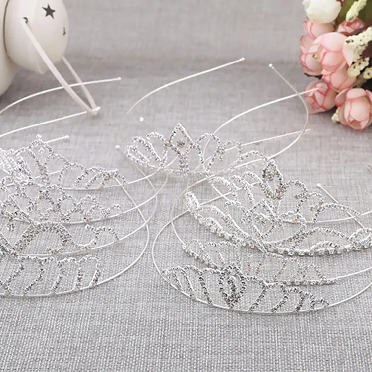 Headpieces Crystals Wedding Crowns Sparkle Beaded Bridal Crystal Veil Tiara Crown Headband Accessories Party ZZ