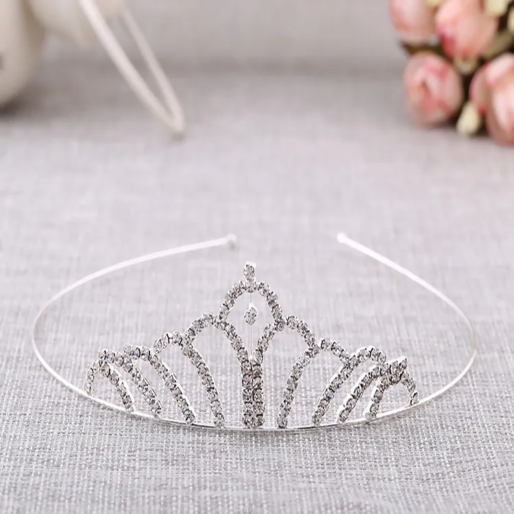 Headpieces Crystals Wedding Crowns Sparkle Beaded Bridal Crystal Veil Tiara Crown Headband Accessories Party ZZ