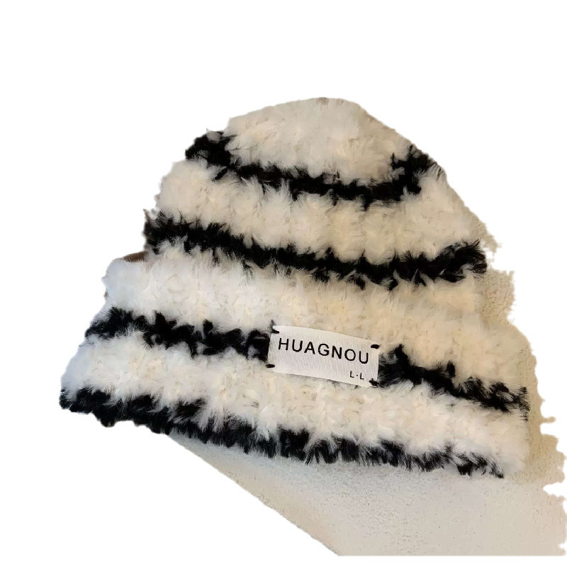 Wide Brim Hats Bucket Hats Cow Print Plush Autumn And Winter Bucket hat Warm Basin Hat Outdoor Unisex Bucket Hat Fisherman Caps 230824