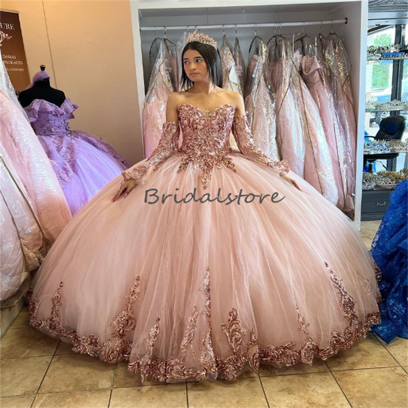 Glitter Sparkle Sequin Quinceanera Dresses 2023 Pink Princess Ball Gown Birthday Sweet 16 Dress Vestido de 15 Quinceanera Vestidos Para Xv Anos vestid