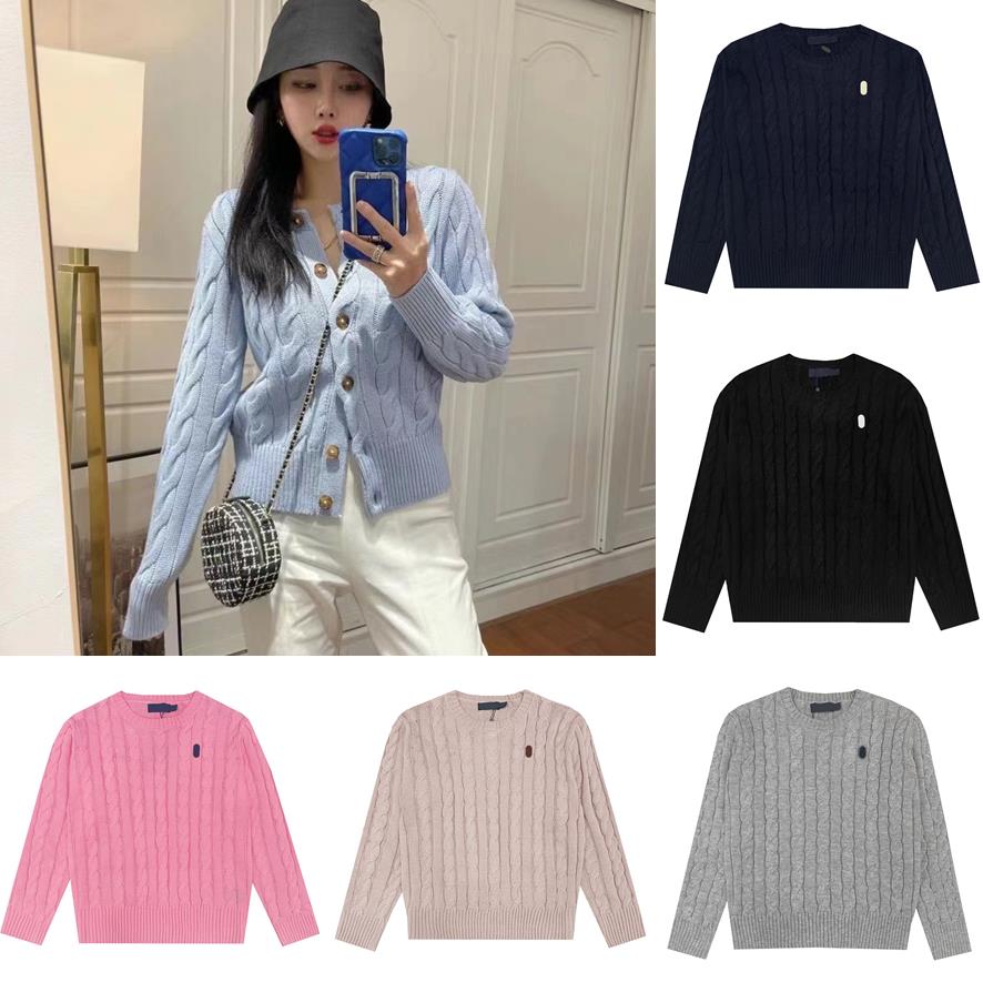 Designer womens sweaters knitting long sleeve pullover knitted print samll pony embroidery clothing Top