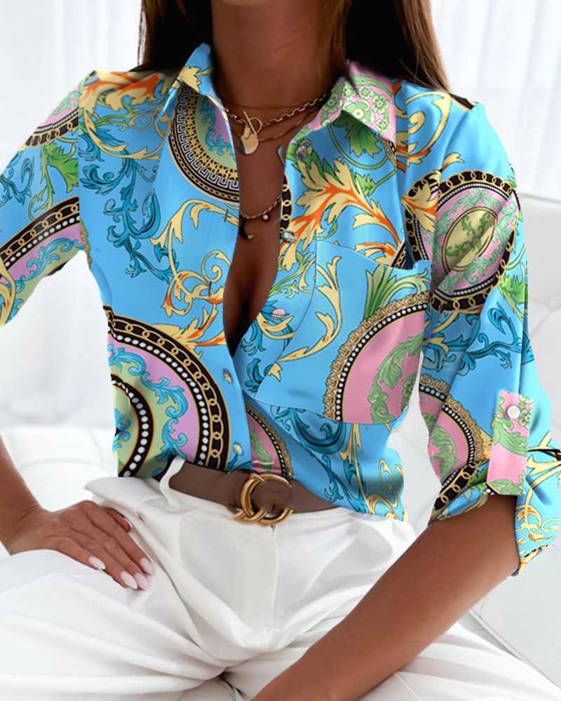 Women's Blouses Shirts Blusas De Mujer 2023 Casual Long Sleeve Print Blouse Women 2023 Fashion Turn Down Collar White Shirts Spring Autumn Tops T