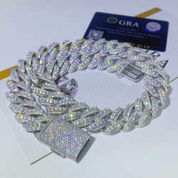 necklace moissanite chain Cuban Link Chain Custom Luxury Vvs Moissanite Diamond Ice Out 18mm Hip Hop Men Jewelry Miami