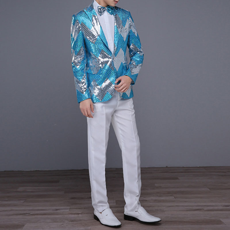 Men's Suits Blazers Performance Attire Men's Jacket Slim Fitting Dress Suit Stage Choir Host film WeddingBlazerTie 230825