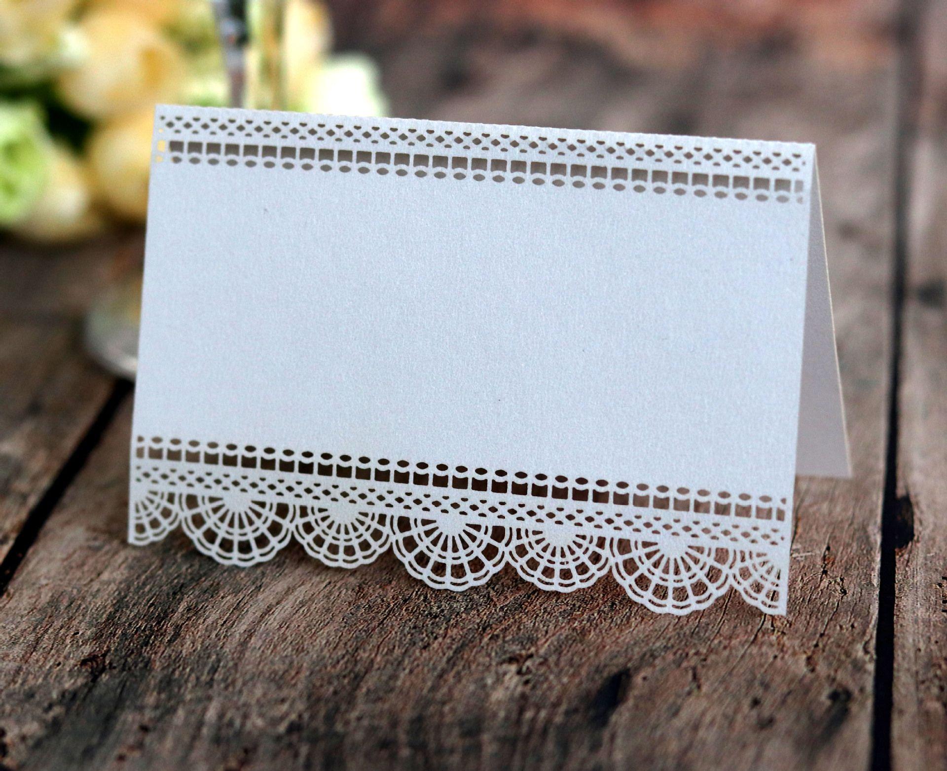 Other Festive Party Supplies 10pcs Laser Cut Seat Card Hollow place card Table Name Card Wedding Table Decoration party Invitation ZZ