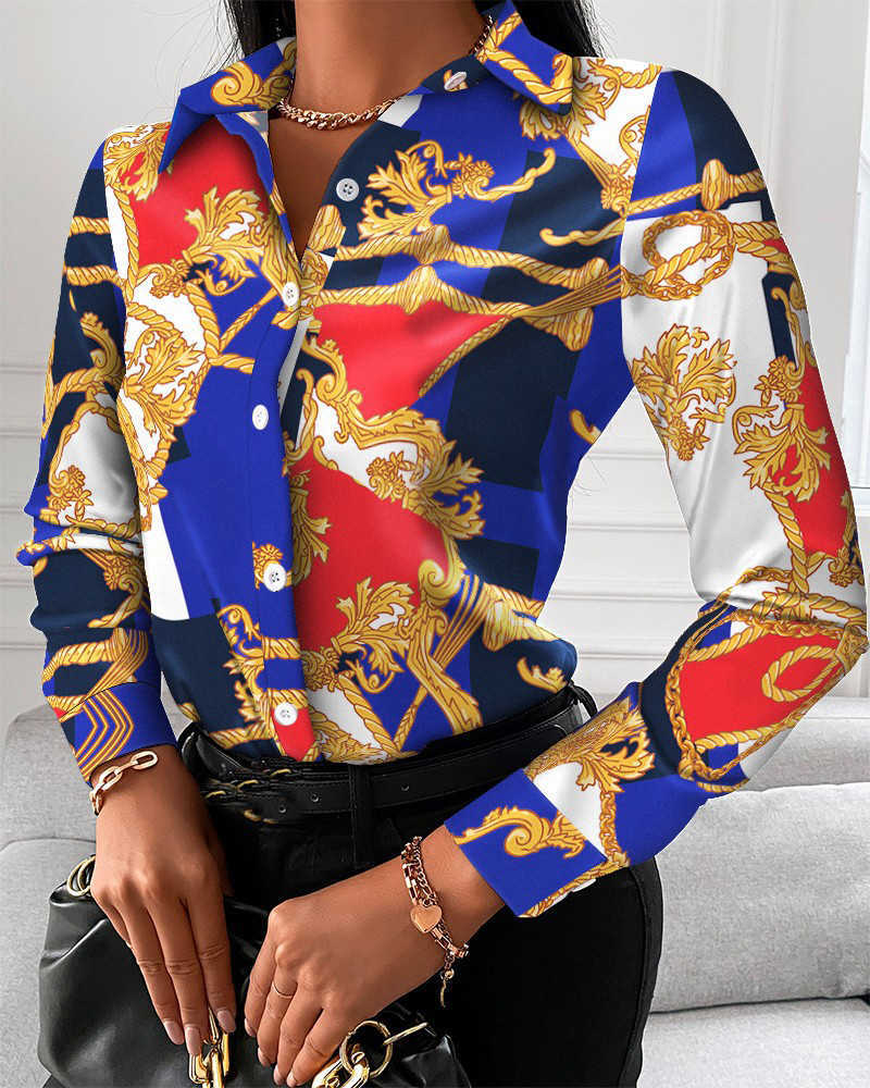 Women's Blouses Shirts Blusas De Mujer 2023 Casual Long Sleeve Print Blouse Women 2023 Fashion Turn Down Collar White Shirts Spring Autumn Tops T
