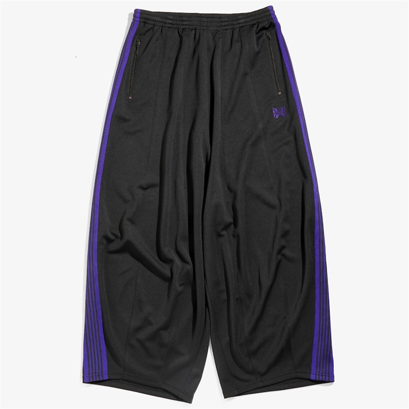 Men's Tracksuits Wide Needles sweatpants Men Women 1 1 Top Version Needles AWGE Wide Leg Trousers Embroidery Butterfly Track Pants 230825
