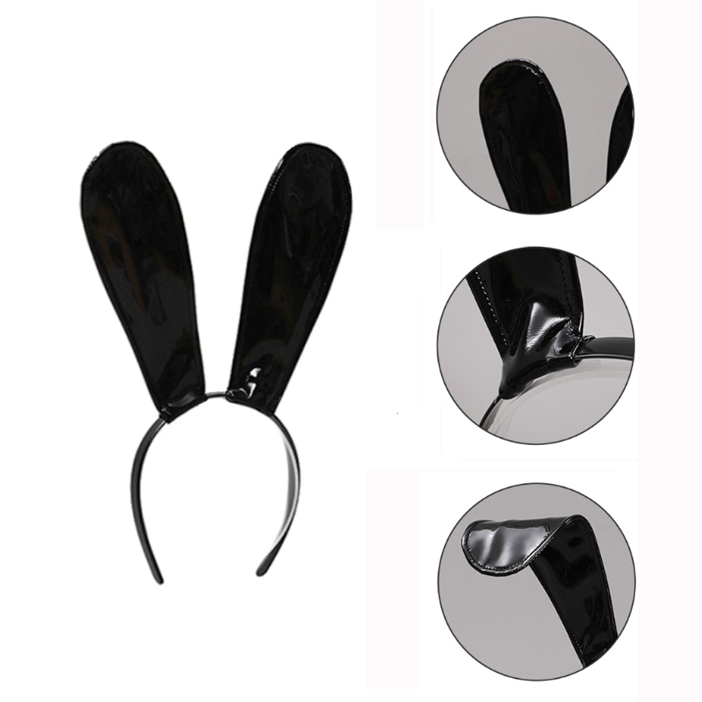 Headbands Sexy Bunny Ears Hairband Leather Rabbit Ears Headband Masquerade Headpiece For Halloween Hair Hoop Christmas Party Cosplay Props 230826