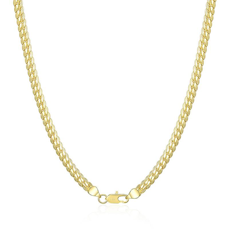 Chains 1824 Inch 18k Gold 6mm Full Side Chain Classic Ladies Necklace Men039s Fashion Wedding Party Jewelry