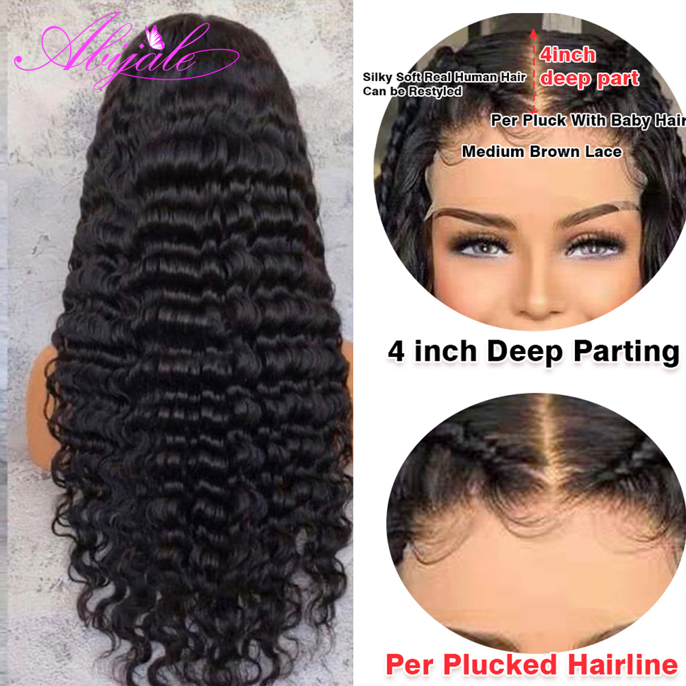 360 5X5 Curly Closure 13X6 Deep Wave Frontal 34 Inches HD Transparent Lace Wig