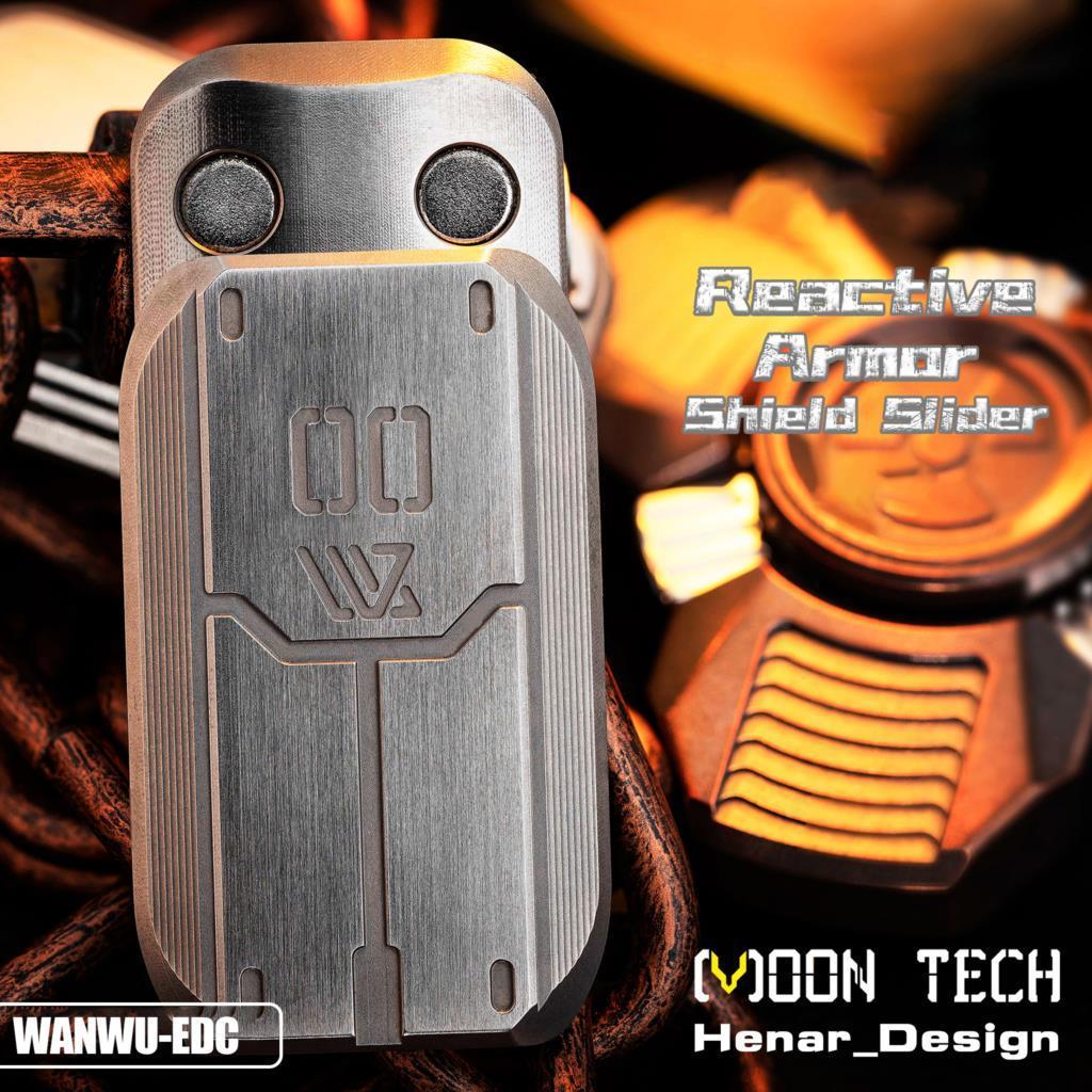 Spinning Top WANWU EDC Reactive Armor Shield Slider Defense Tungsten Copper Moon Surface Stoashed Tech EDC Adult Decompression Toy 230826
