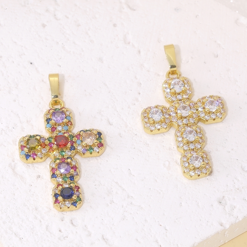 Charms Juya Handmade 18K Real Gold Plated Opal Shell Christian Cross Charms For DIY Religious Christmas Gift Jewelry Making Supplies 230826