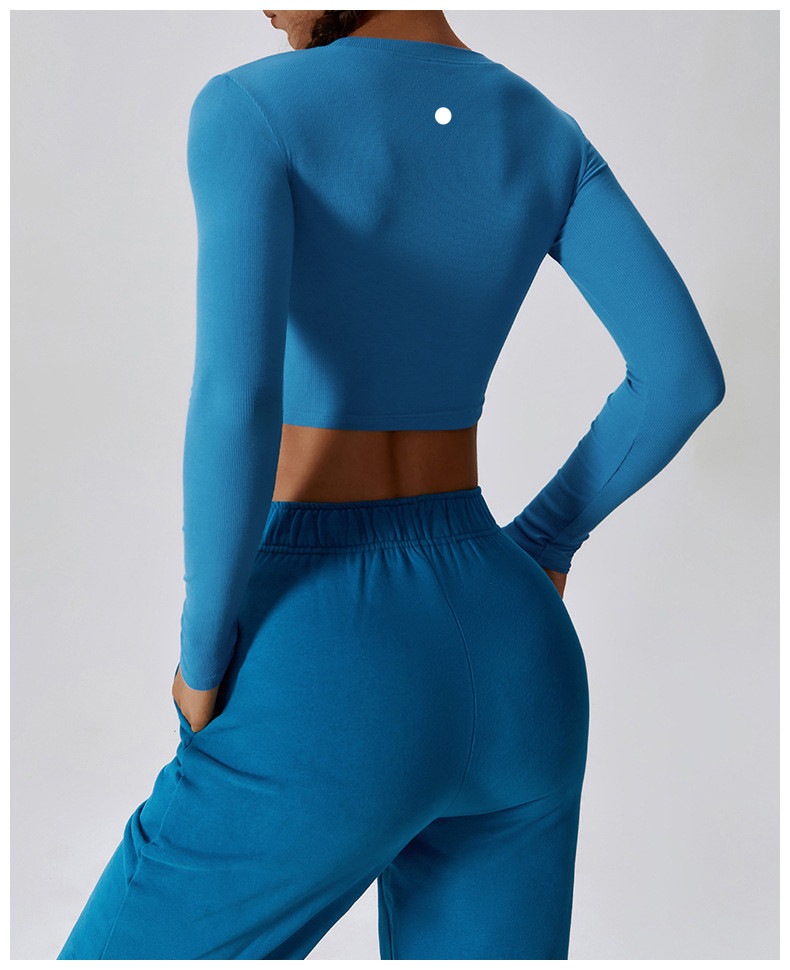 LLLM8188 Womens Shirt Yoga Long Sleeve Autumn Sports Shaping Waist Tight Fitness Slim T Shirts Sportswear Women Undershirt